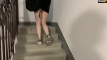 public outdoor blowjob with creampie from shy girl in the bushes ...