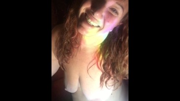 Busty cougar self pleasures after shower smoking pussy fingering lick eat her cum 