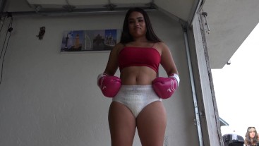 Deaf diapered boxing champion showes off her Phillipino body