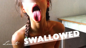 Schoolgirl Learns How To Swallow For The First Time