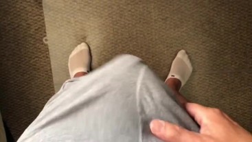 Cumming on my White No Show Socks