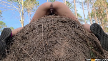 Hairy Pussy Hay Bale Pissing (4K Public Nature Pee)