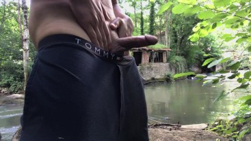 gay nice dick quick cum in the forest