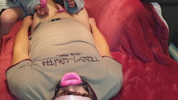 Cuckold sissy getting released, handjob and eats cum