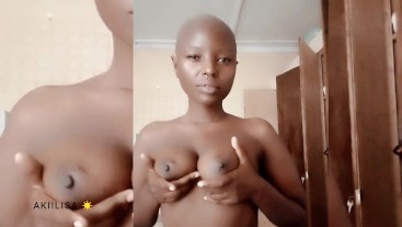 Ebony bald head AKIILISA Licking titties