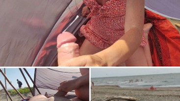 Flashing cock in public - My wife makes me cum in front of strangers on a nude beach - MissCreamy