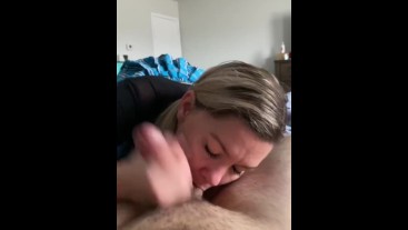 POV Bordhousewife gives great blowjob