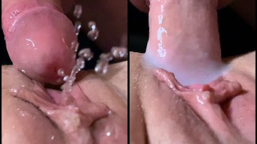 Close up Fpov! Huge Creampie fills up my Squirting Pussy! 