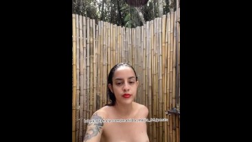 I take an outdoor shower so everyone can see me if you want to see this and all my full videos searc