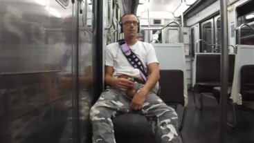 risky public jerking in subway