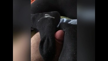 Had to cum twice (sock job with 2 pairs of crew socks)