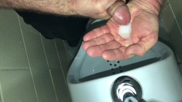Solo Male Dirty Talk - Risky Public Washroom Masturbation At The Urinal And Swallowing My Cumshot