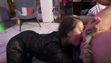 Sloppy Rimjob Ass Licking and Deepthroat Blowjob from Hot Emo Girlfriend - Girls Rimming