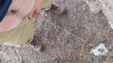 Piss break while working in the field