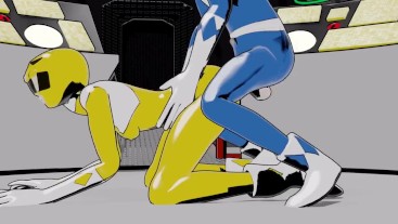Blue and Yellow ranger Doggystyle Anal