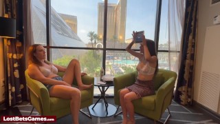 A charade game between two hot girls strip style